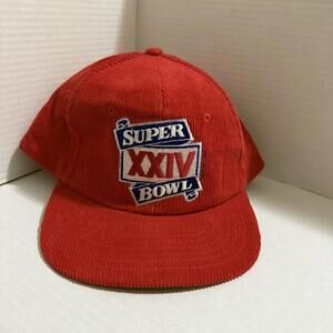 Vintage 1980’s Budweiser Super Bowl Corduroy Snapback Red One Size Men’s